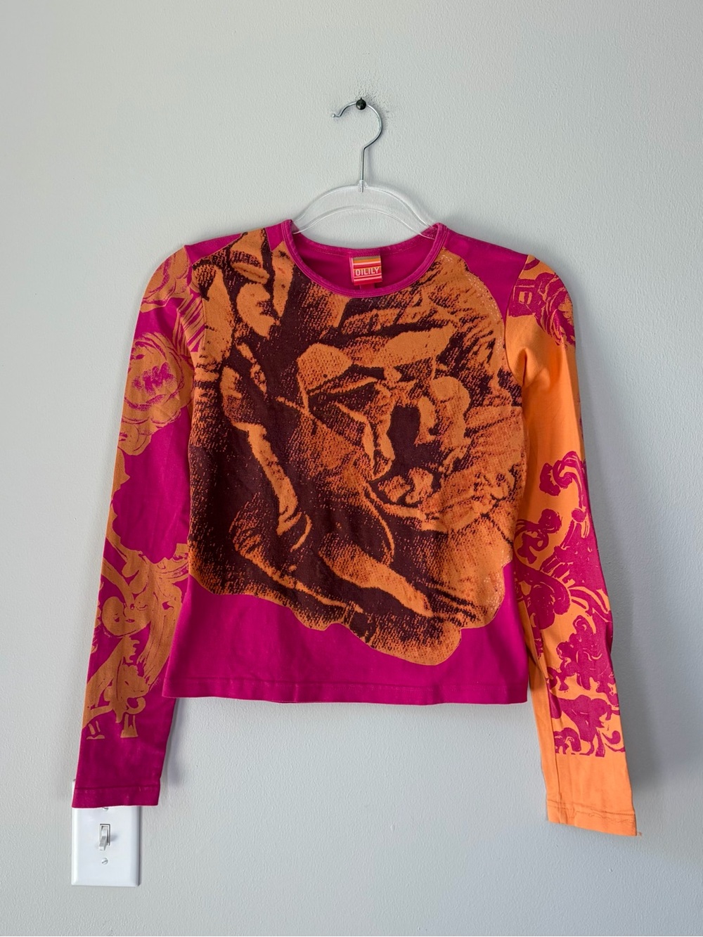 Oilily Pink and Orange Floral Long Sleeve Shirt